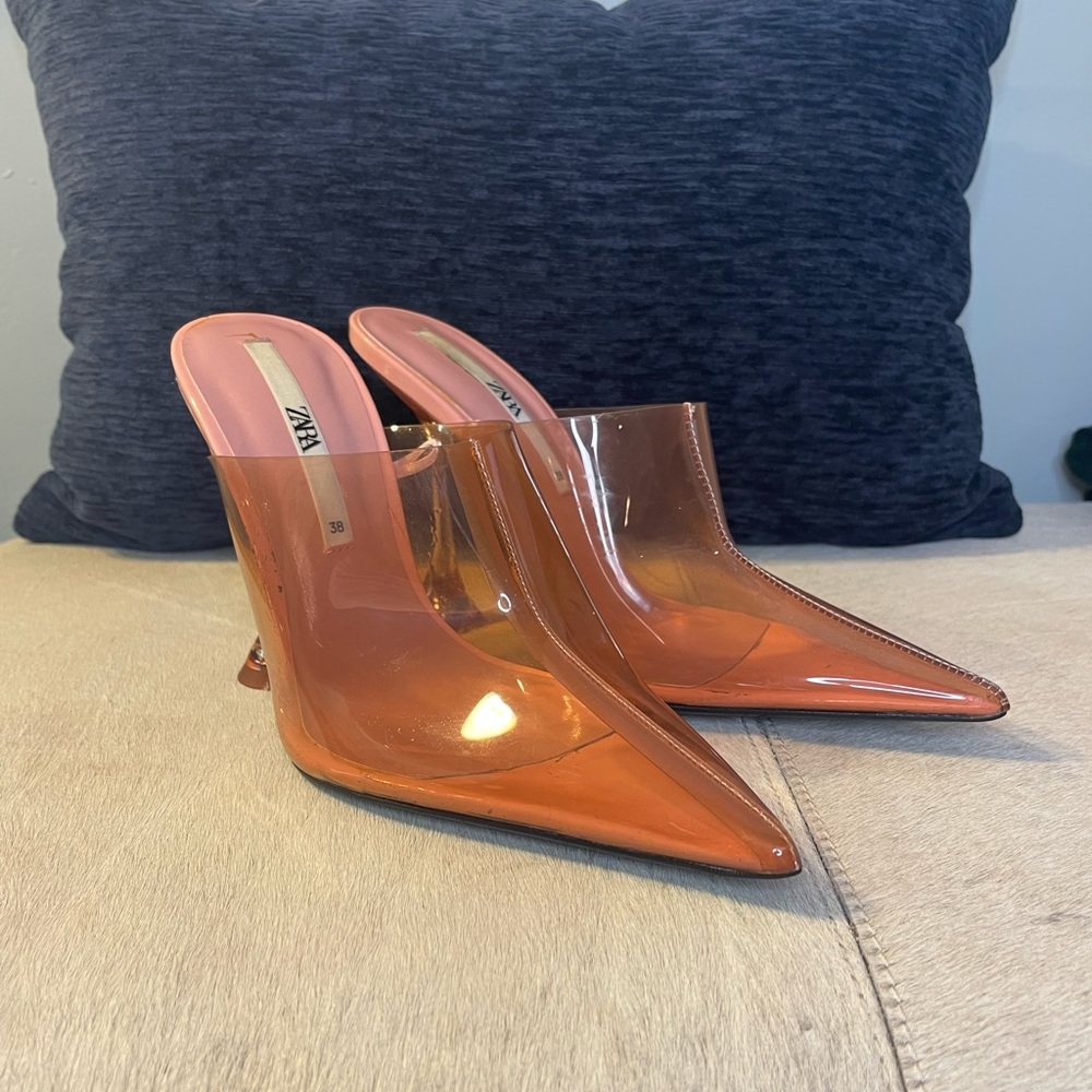 Zara Transparent Pointed Toe Heel Mule
